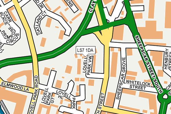 LS7 1DA map - OS OpenMap – Local (Ordnance Survey)