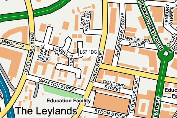LS7 1DG map - OS OpenMap – Local (Ordnance Survey)