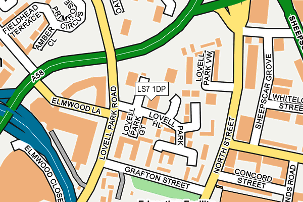 LS7 1DP map - OS OpenMap – Local (Ordnance Survey)