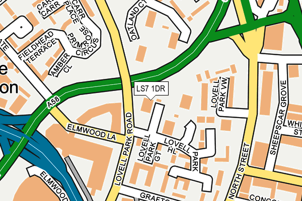 LS7 1DR map - OS OpenMap – Local (Ordnance Survey)