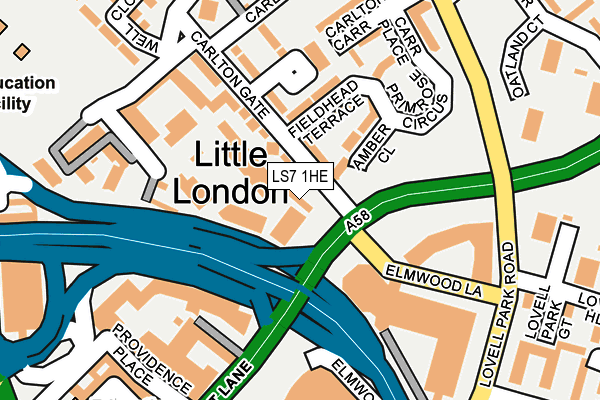 LS7 1HE map - OS OpenMap – Local (Ordnance Survey)