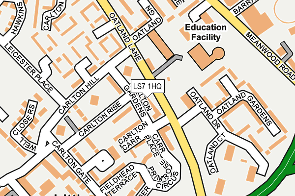 LS7 1HQ map - OS OpenMap – Local (Ordnance Survey)
