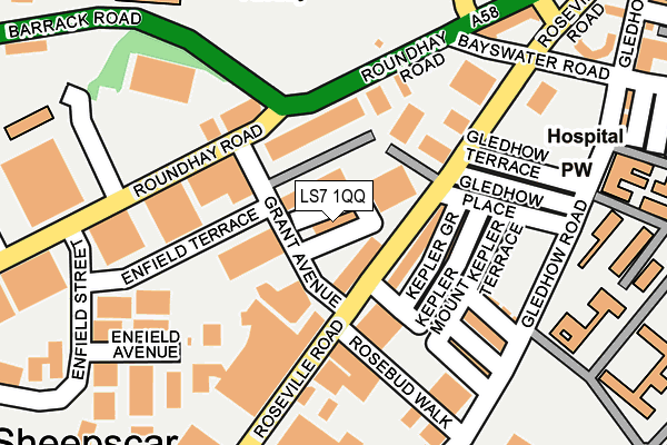 LS7 1QQ map - OS OpenMap – Local (Ordnance Survey)
