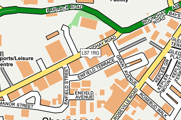 LS7 1RG map - OS OpenMap – Local (Ordnance Survey)
