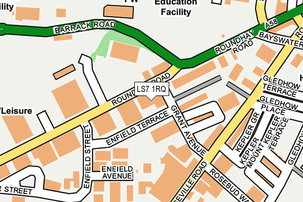 LS7 1RQ map - OS OpenMap – Local (Ordnance Survey)