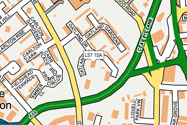 LS7 1SA map - OS OpenMap – Local (Ordnance Survey)