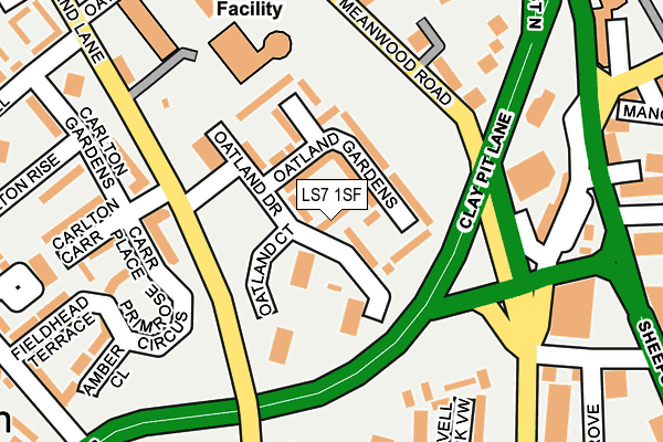 LS7 1SF map - OS OpenMap – Local (Ordnance Survey)