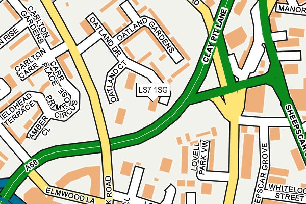 LS7 1SG map - OS OpenMap – Local (Ordnance Survey)