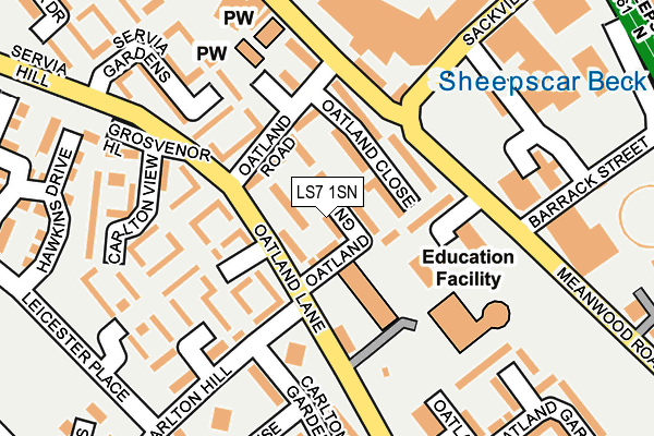 LS7 1SN map - OS OpenMap – Local (Ordnance Survey)