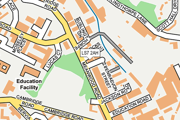 LS7 2AH map - OS OpenMap – Local (Ordnance Survey)
