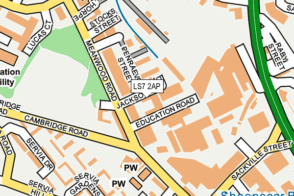 LS7 2AP map - OS OpenMap – Local (Ordnance Survey)