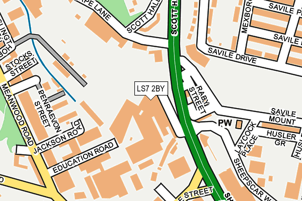 LS7 2BY map - OS OpenMap – Local (Ordnance Survey)