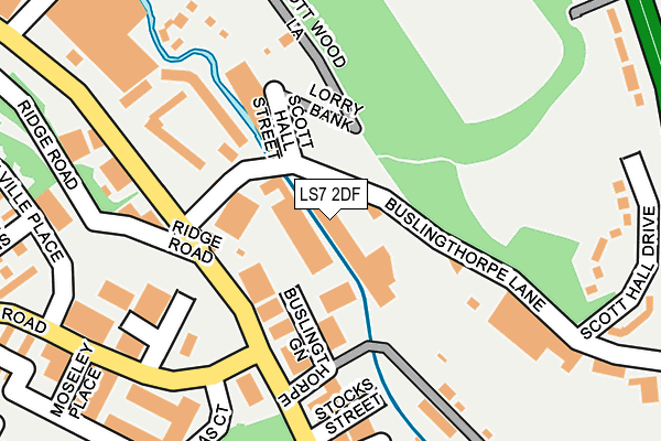 LS7 2DF map - OS OpenMap – Local (Ordnance Survey)