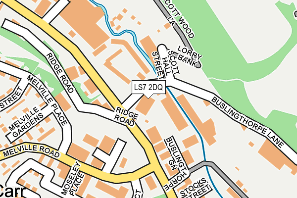 LS7 2DQ map - OS OpenMap – Local (Ordnance Survey)