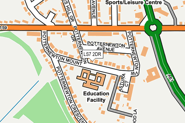 LS7 2DR map - OS OpenMap – Local (Ordnance Survey)