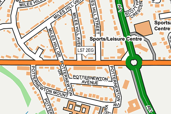 LS7 2EG map - OS OpenMap – Local (Ordnance Survey)