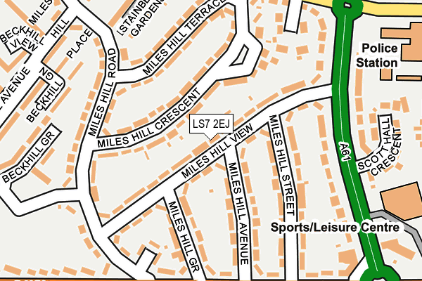 LS7 2EJ map - OS OpenMap – Local (Ordnance Survey)