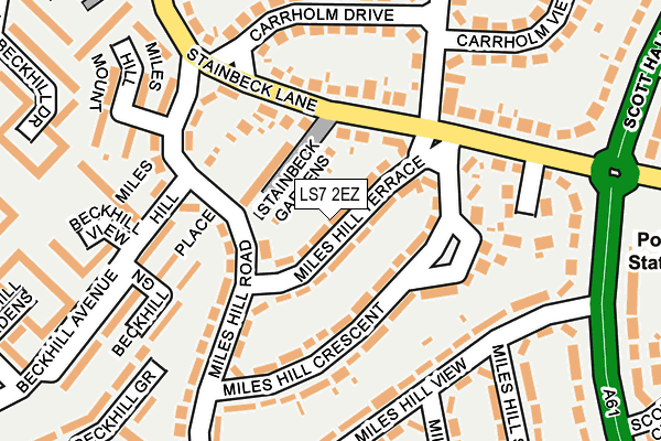 LS7 2EZ map - OS OpenMap – Local (Ordnance Survey)
