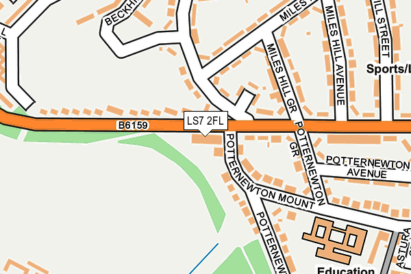 LS7 2FL map - OS OpenMap – Local (Ordnance Survey)