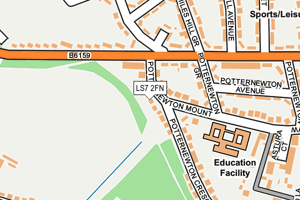 LS7 2FN map - OS OpenMap – Local (Ordnance Survey)