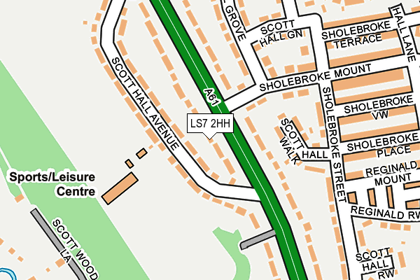 LS7 2HH map - OS OpenMap – Local (Ordnance Survey)