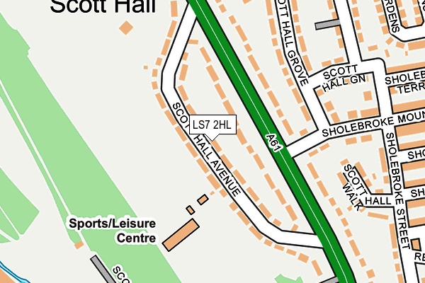 LS7 2HL map - OS OpenMap – Local (Ordnance Survey)