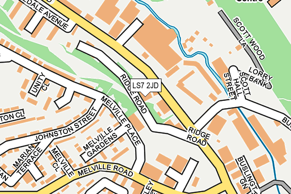 LS7 2JD map - OS OpenMap – Local (Ordnance Survey)