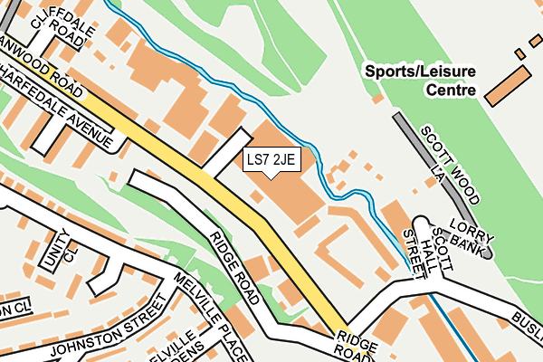 LS7 2JE map - OS OpenMap – Local (Ordnance Survey)