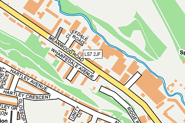 LS7 2JF map - OS OpenMap – Local (Ordnance Survey)