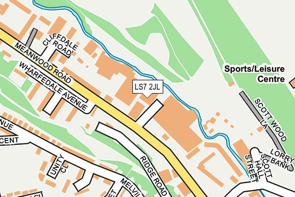 LS7 2JL map - OS OpenMap – Local (Ordnance Survey)