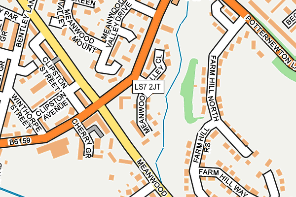 LS7 2JT map - OS OpenMap – Local (Ordnance Survey)