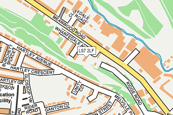 LS7 2LF map - OS OpenMap – Local (Ordnance Survey)