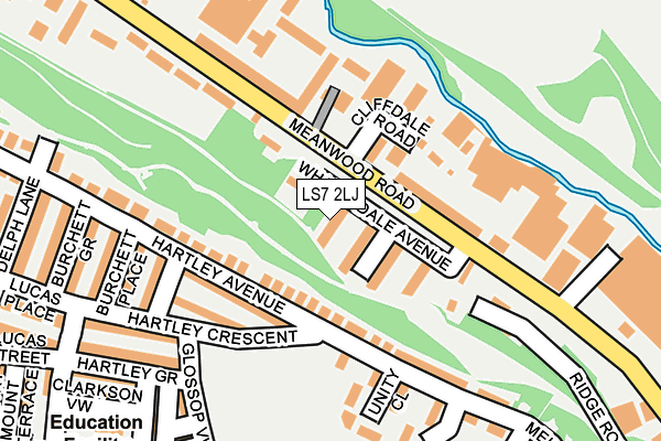LS7 2LJ map - OS OpenMap – Local (Ordnance Survey)
