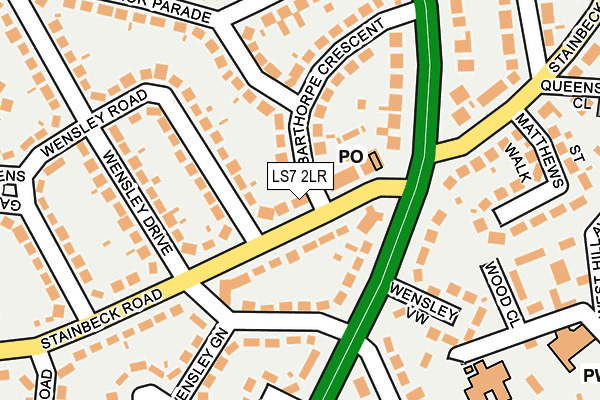 LS7 2LR map - OS OpenMap – Local (Ordnance Survey)