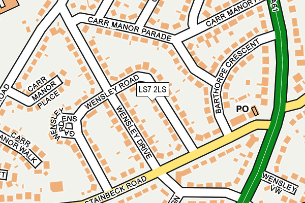 LS7 2LS map - OS OpenMap – Local (Ordnance Survey)