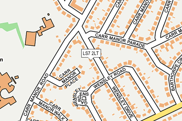 LS7 2LT map - OS OpenMap – Local (Ordnance Survey)