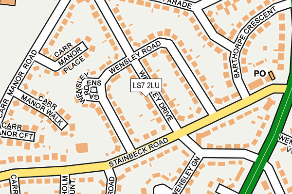 LS7 2LU map - OS OpenMap – Local (Ordnance Survey)
