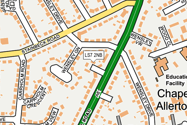 LS7 2NB map - OS OpenMap – Local (Ordnance Survey)