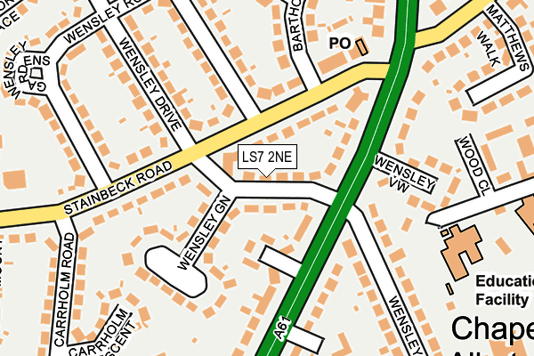 LS7 2NE map - OS OpenMap – Local (Ordnance Survey)