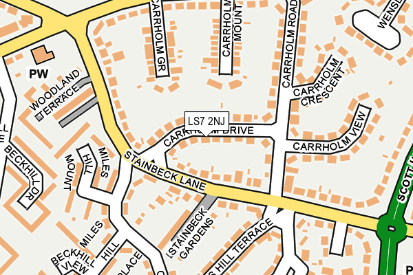 LS7 2NJ map - OS OpenMap – Local (Ordnance Survey)