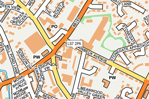 LS7 2PA map - OS OpenMap – Local (Ordnance Survey)