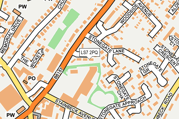 LS7 2PQ map - OS OpenMap – Local (Ordnance Survey)