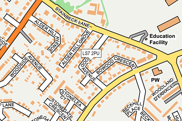 LS7 2PU map - OS OpenMap – Local (Ordnance Survey)