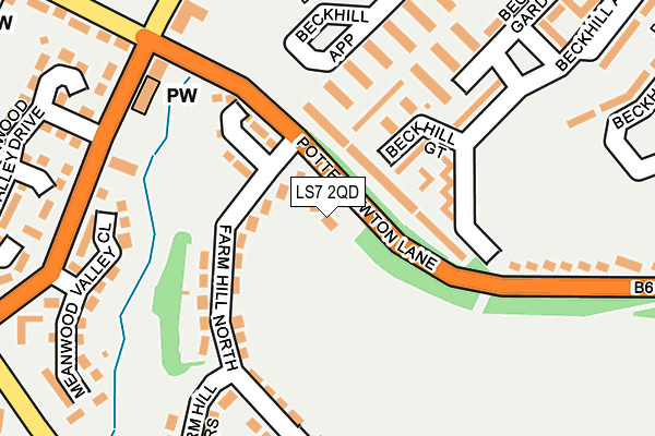 LS7 2QD map - OS OpenMap – Local (Ordnance Survey)