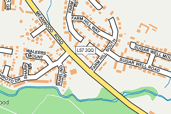 LS7 2QQ map - OS OpenMap – Local (Ordnance Survey)