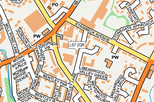 LS7 2QR map - OS OpenMap – Local (Ordnance Survey)