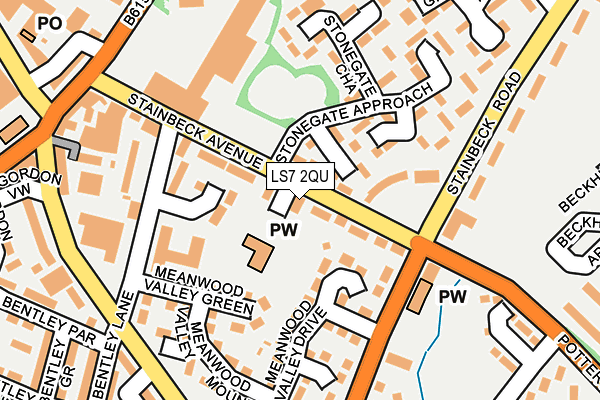 LS7 2QU map - OS OpenMap – Local (Ordnance Survey)