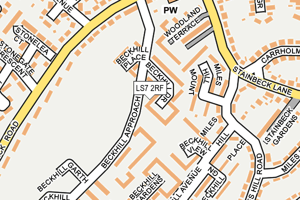 LS7 2RF map - OS OpenMap – Local (Ordnance Survey)