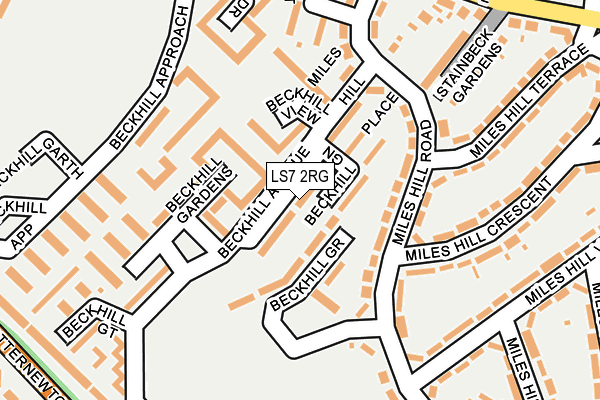 LS7 2RG map - OS OpenMap – Local (Ordnance Survey)