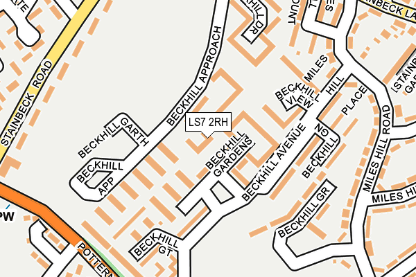 LS7 2RH map - OS OpenMap – Local (Ordnance Survey)